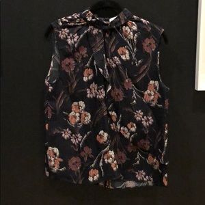 Sleeveless Derek Lam 10 Crosby print blouse.